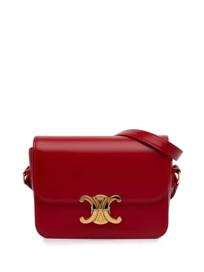 Pre-owned Celine 2019 Teen Shiny Calfskin Triomphe Crossbody Bag