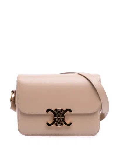 Pre-owned Celine 2019 Teen Shiny Calfskin Triomphe Crossbody Bag