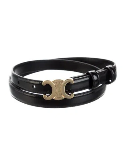 Pre-owned Celine 2019 Triomphe Waist Belt In Black
