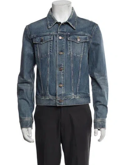 Pre-owned Celine 2019 X Christian Marclay Trucker Denim Jacket In Blue