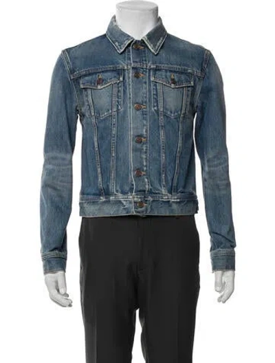 Pre-owned Celine 2019 X Christian Marclay Trucker Jacket In Blue