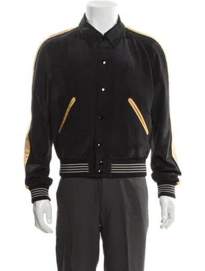 Pre-owned Celine 2019 X Christian Marclay Varsity Jacket In Black