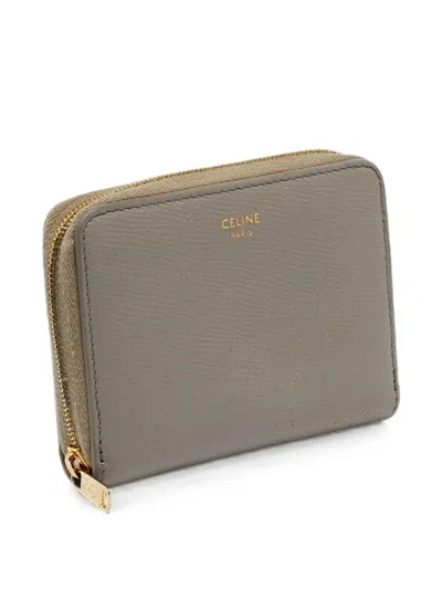 Pre-owned Celine 2019 Zip-around Leather Wallet In Gray