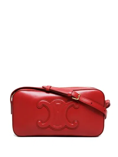 Pre-owned Celine 2020-2024s Triomphe Shoulder Bag In Red