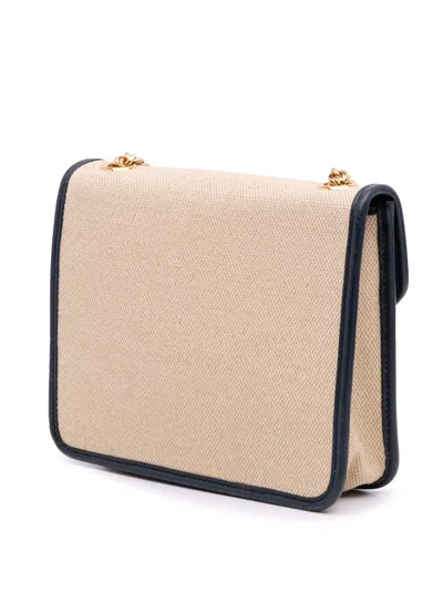Pre-owned Celine 2020-2025 Canvas Sulky Clutch With Chain Shoulder Bag In Blue