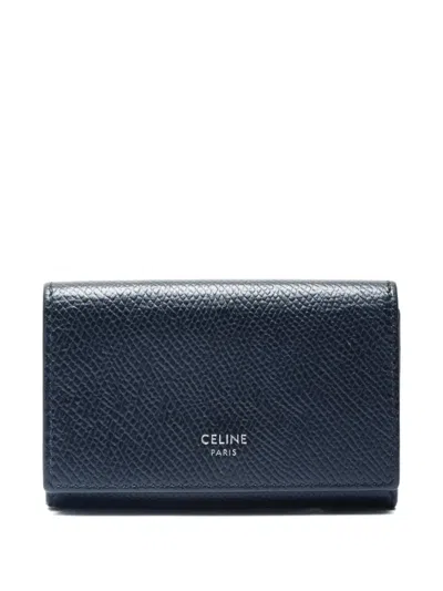Pre-owned Celine 2020-2025 Leather 6 Key Holder In Black