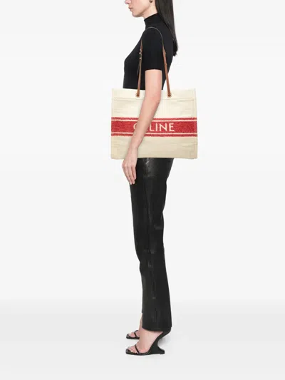 Pre-owned Celine 2020 Canvas Plein Soleil Square Cabas Tote Bag In Neutral