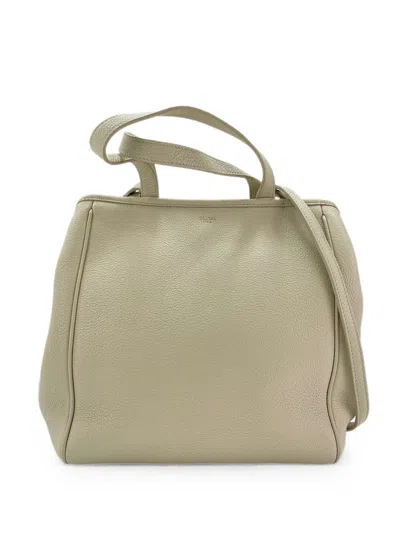 Pre-owned Celine 2020 Fold Cabas Leather Tote Bag In ニュートラル