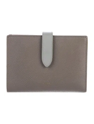 Pre-owned Celine 2020 Leather Compact Wallet In Gray