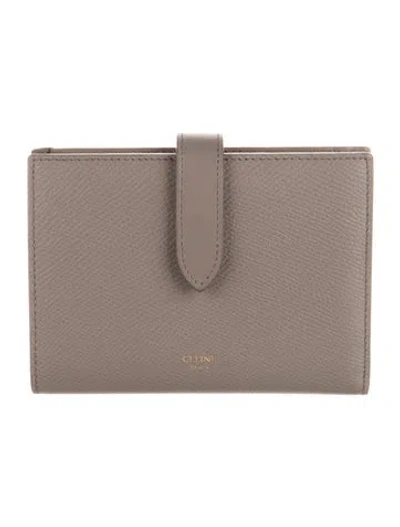 Pre-owned Celine 2020 Leather French Purse In Grey