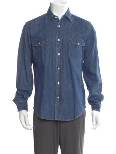 Pre-owned Celine 2020 Long Sleeve Denim Shirt In Blue