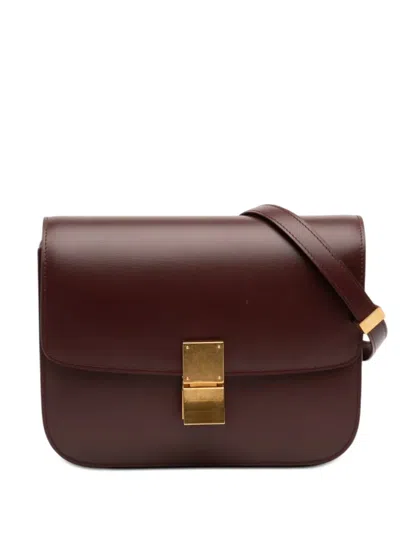 Pre-owned Celine 2020 Medium Calfskin Classic Box Crossbody Bag In Red