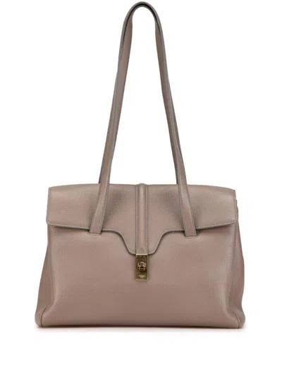 Pre-owned Celine 2020 Medium Grained Calfskin Soft 16 Shoulder Bag In Brown