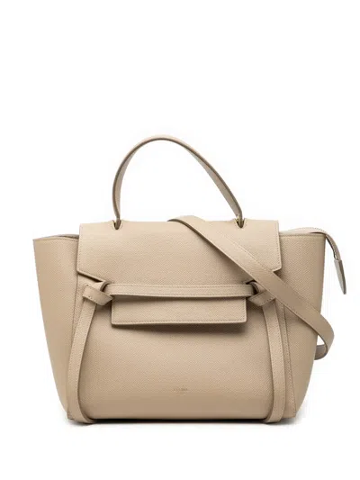 Pre-owned Celine 2020 Micro Grained Calfskin Belt Bag Satchel In Brown