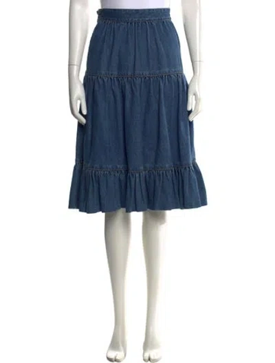 Pre-owned Celine 2020 Midi Length Skirt In Blue