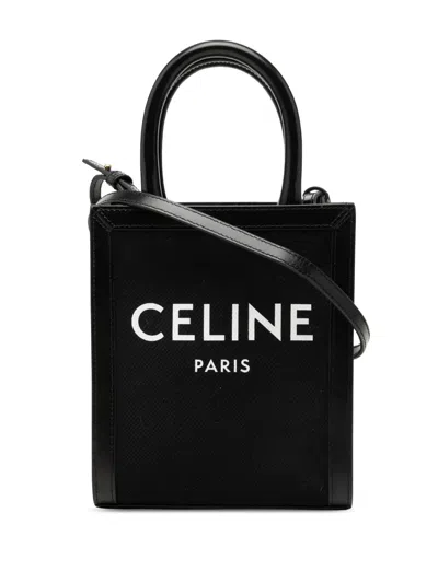 Pre-owned Celine 2020 Mini Canvas Vertical Cabas Tote Satchel In Black