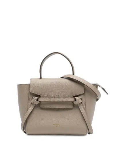 Pre-owned Celine 2020 Pico Grained Calfskin Belt Bag Satchel In Brown