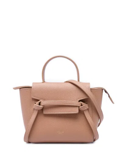 Pre-owned Celine 2020 Pico Grained Calfskin Belt Bag Satchel In Brown