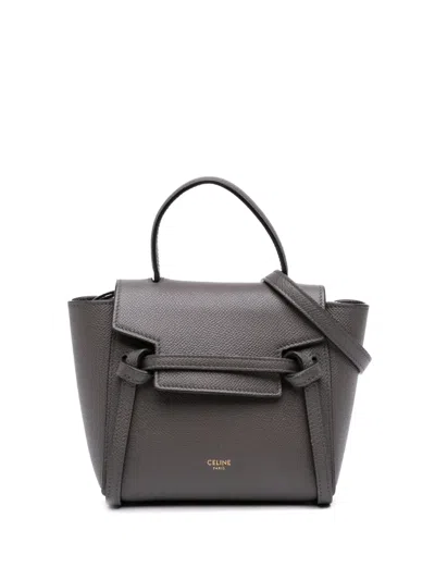 Pre-owned Celine 2020 Pico Grained Calfskin Belt Bag Satchel In Gray