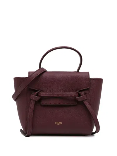 Pre-owned Celine 2020 Pico Grained Calfskin Belt Bag Satchel In Red