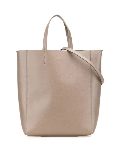 Pre-owned Celine 2020 Small Grained Calfskin Vertical Cabas Satchel In Brown