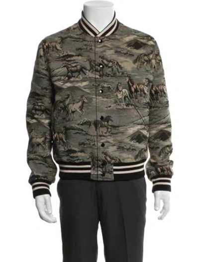 Pre-owned Celine 2020 Teddy With Tapestry Bomber Jacket