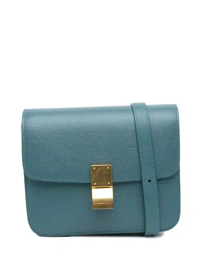 Pre-owned Celine 2020 Teen Calfskin Classic Box Crossbody Bag In Blue