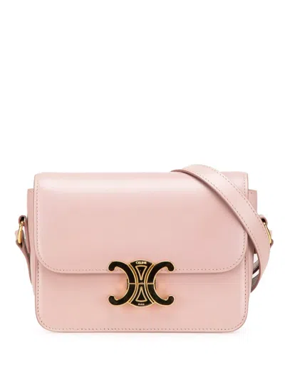Pre-owned Celine 2020 Teen Shiny Calfskin Triomphe Crossbody Bag