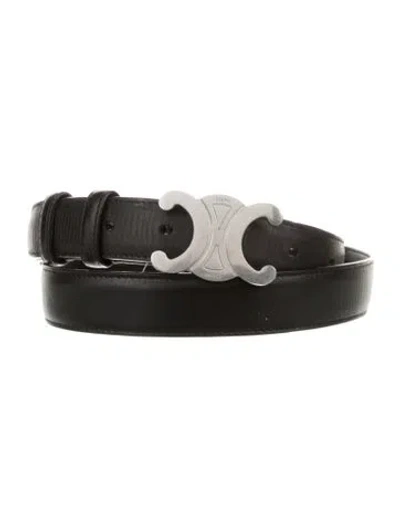 Pre-owned Celine 2020 Triomphe Belt In Black