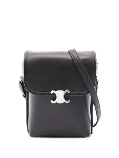 Pre-owned Celine 2020 Triomphe Clutch Bag In Black