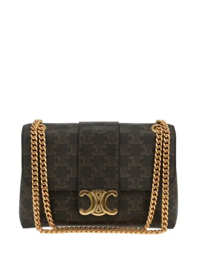 Pre-owned Celine 2020 Victoire Teen Chain Shoulder Bag In Brown