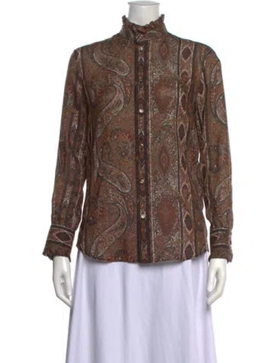 Pre-owned Celine 2020 Wool Blouse In Brown