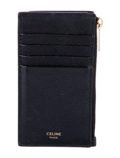 Pre-owned Celine 2020 Zipped Compact Wallet In Black