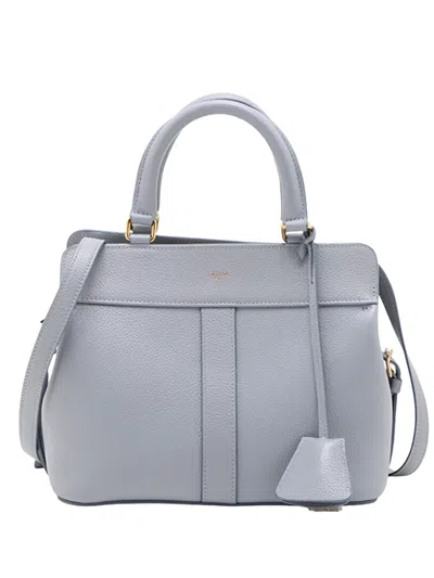 Pre-owned Celine 2020-2026 Small Leather Cabas De France Satchel In ブルー
