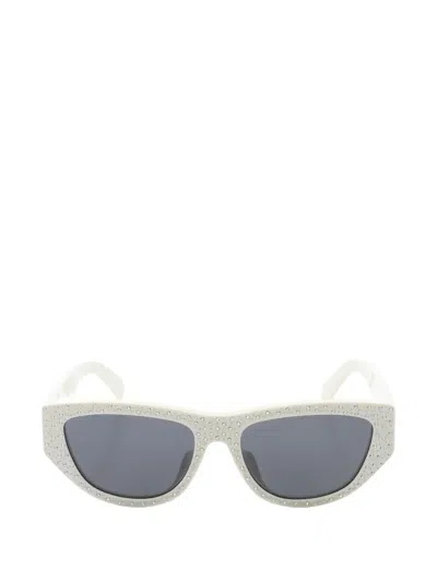 Pre-owned Celine 2020s Embellished Sunglasses In White