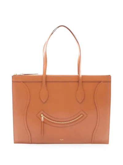 Pre-owned Celine 2020s Flat Luggage Leather Tote Bag In Brown