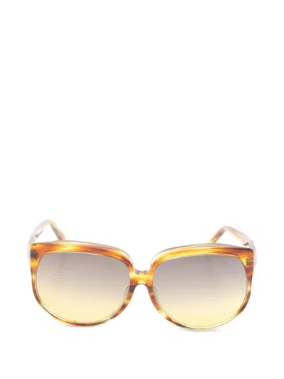 Pre-owned Celine 2020s Geometric-frame Sunglasses In Brown