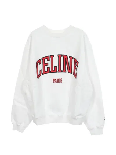 Pre-owned Celine 2020s Logo Print Sweatshirt In White