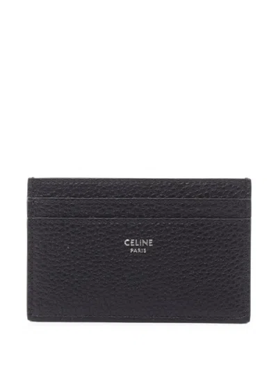 Pre-owned Celine 2020s Logo-print Card Holder In Black
