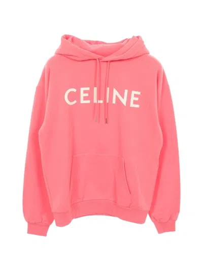 Pre-owned Celine 2020s Logo-print Hoodie In Pink