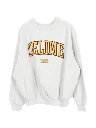 Pre-owned Celine 2020s Logo-print Sweatshirt In Grey