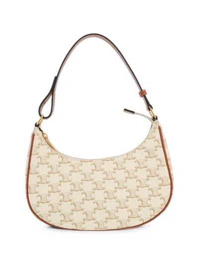 Pre-owned Celine 2020s Medium Ava Triomphe Shoulder Bag In Neutrals