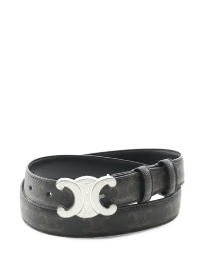 Pre-owned Celine 2020s Medium Triomphe Belt In Black