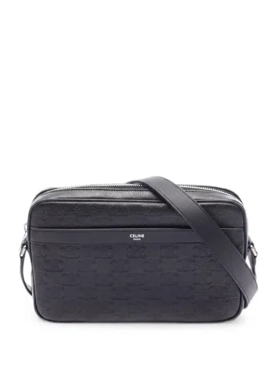 Pre-owned Celine 2020s Medium Triomphe Shoulderr Bag In Black