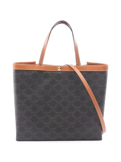 Pre-owned Celine 2020s Small Cabas Square Triomphe Two-way Tote Bag In Black
