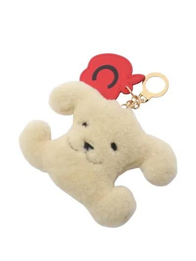 Pre-owned Celine 2020s Triomphe Apple Bag Charm In Neutral