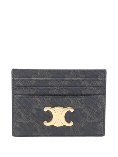 Pre-owned Celine 2020s Triomphe Card Holder In 黑色