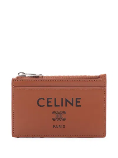 Pre-owned Celine 2020s Triomphe Card Holder In Brown