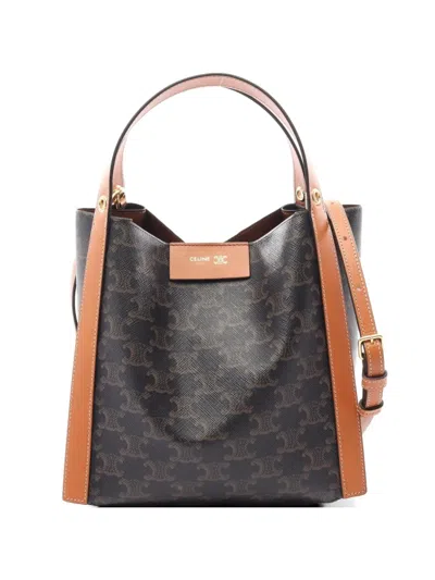 Pre-owned Celine 2020s Triomphe Cubo Two-way Handbag In Black