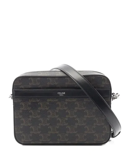 Pre-owned Celine 2020s Triomphe-pattern Messenger Bag In Black